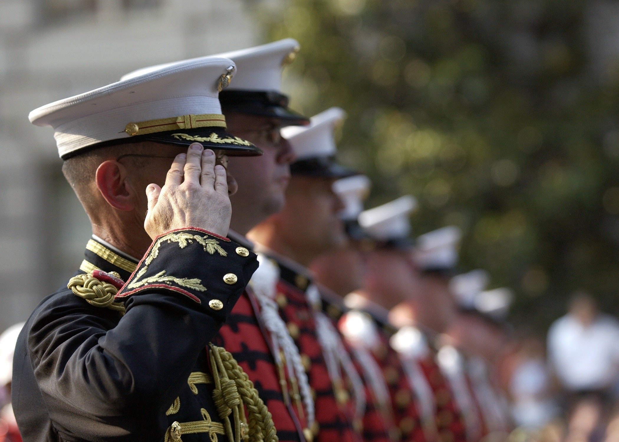 Marines Saluting